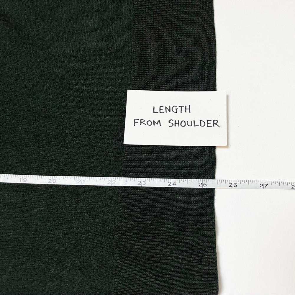 Theory Tie Neck Sweater Large mock button cutout lightweight green silk cashmere - Picture 8 of 10